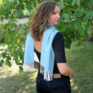 Blue chevron alpaca scarf